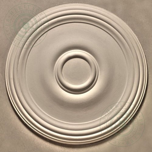 Small Plain Ceiling Rose consisting of several plain run rings. The CR1 ceiling rose is a standard plaster moulding British made by Heritage Plaster Services. Dimensions: 445mm