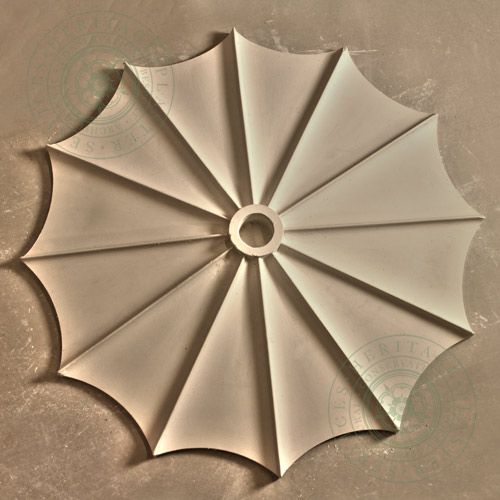 CR6 Modern Ceiling Rose with large open flutes finishing with facetted curved edges. 