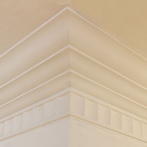 HPS91 Cornice “West Heath” is a unique style cornice with double cyma recta sections to the ceiling line and a concave flute enrichment to the wall line.